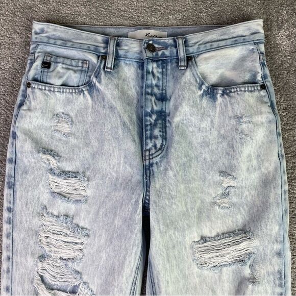 KanCan Dixon Jeans Women's 7/27 Acid Blue Boyfriend High Rise Ripped Light Wash - Picture 3 of 14